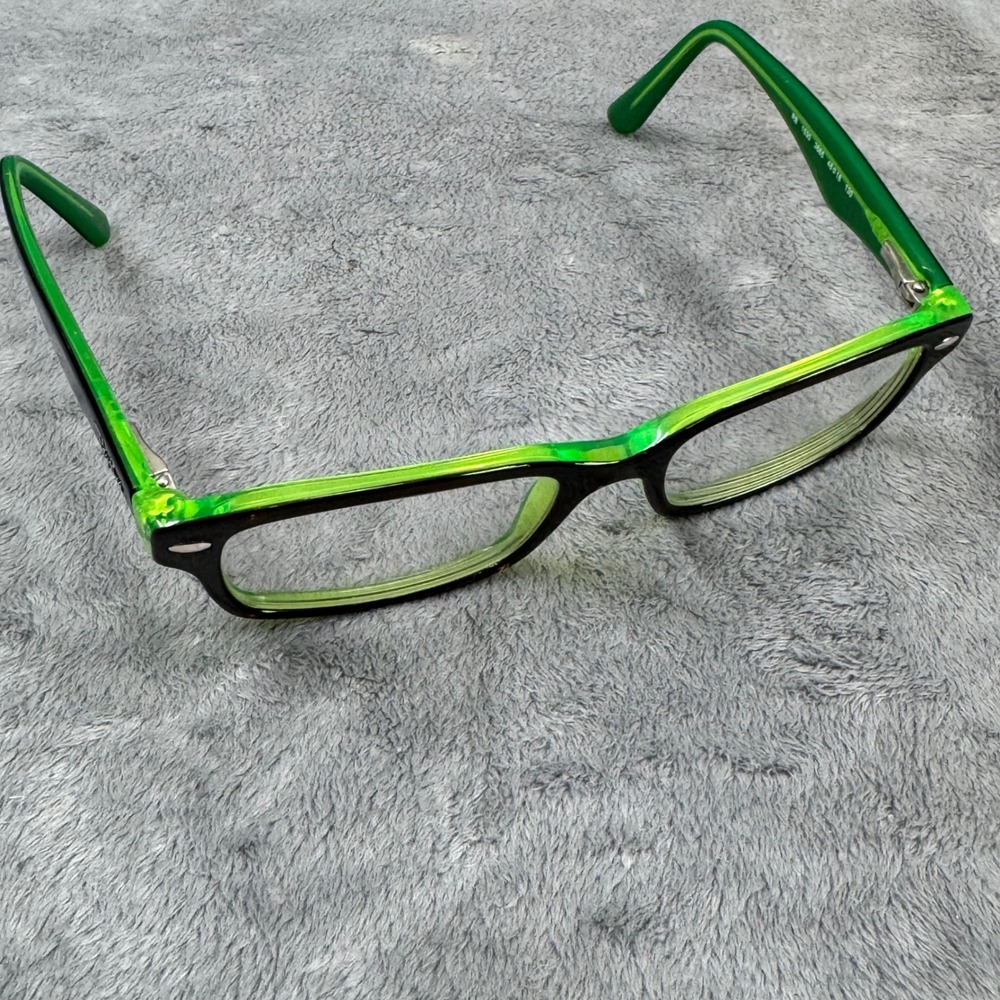Ray-Ban RB 1530 Eyeglasses Kids 48mm‎ Black Green Excellent Rectangular Frames